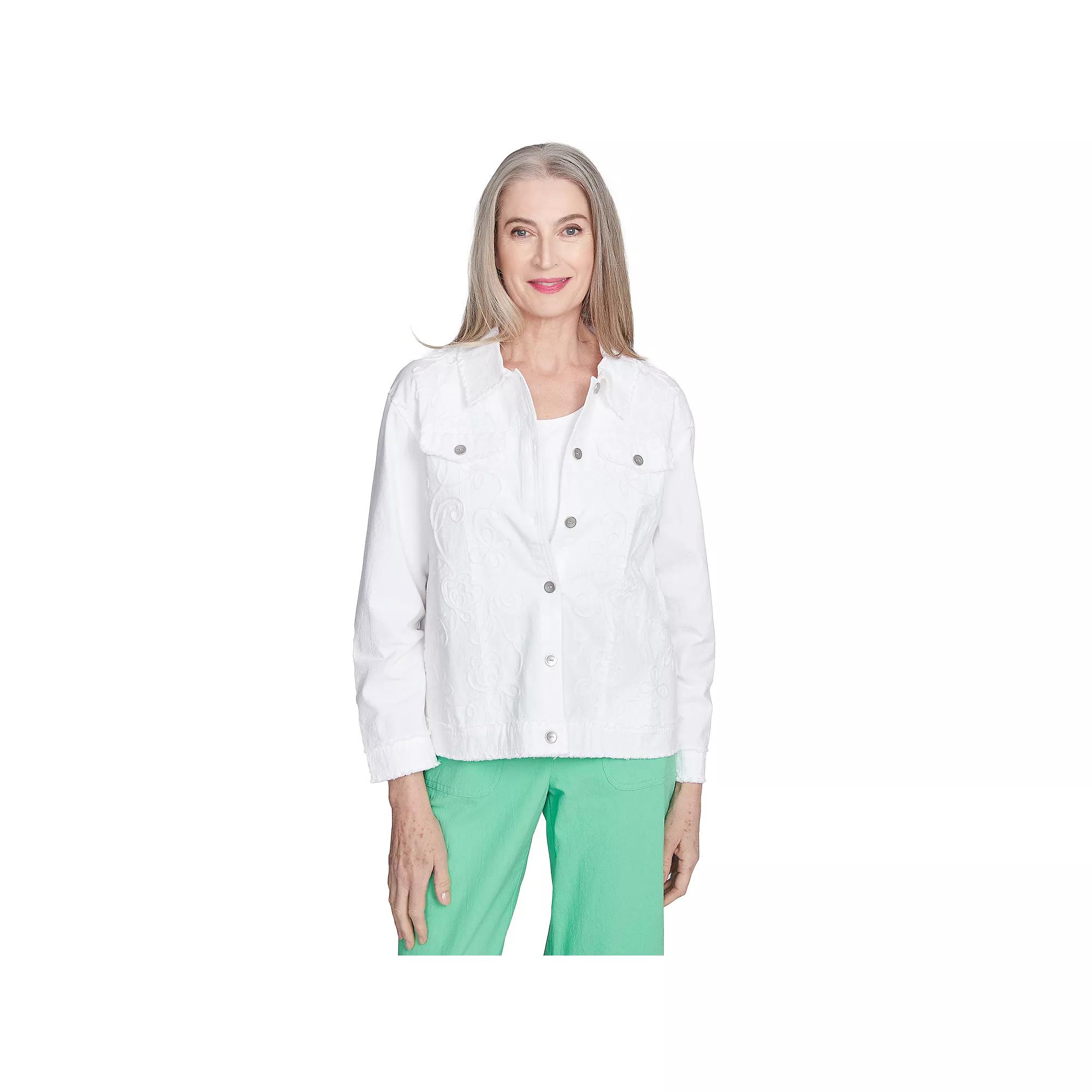 Women's Alfred Dunner Soutache Fringe Trim Jacket,  Product Image