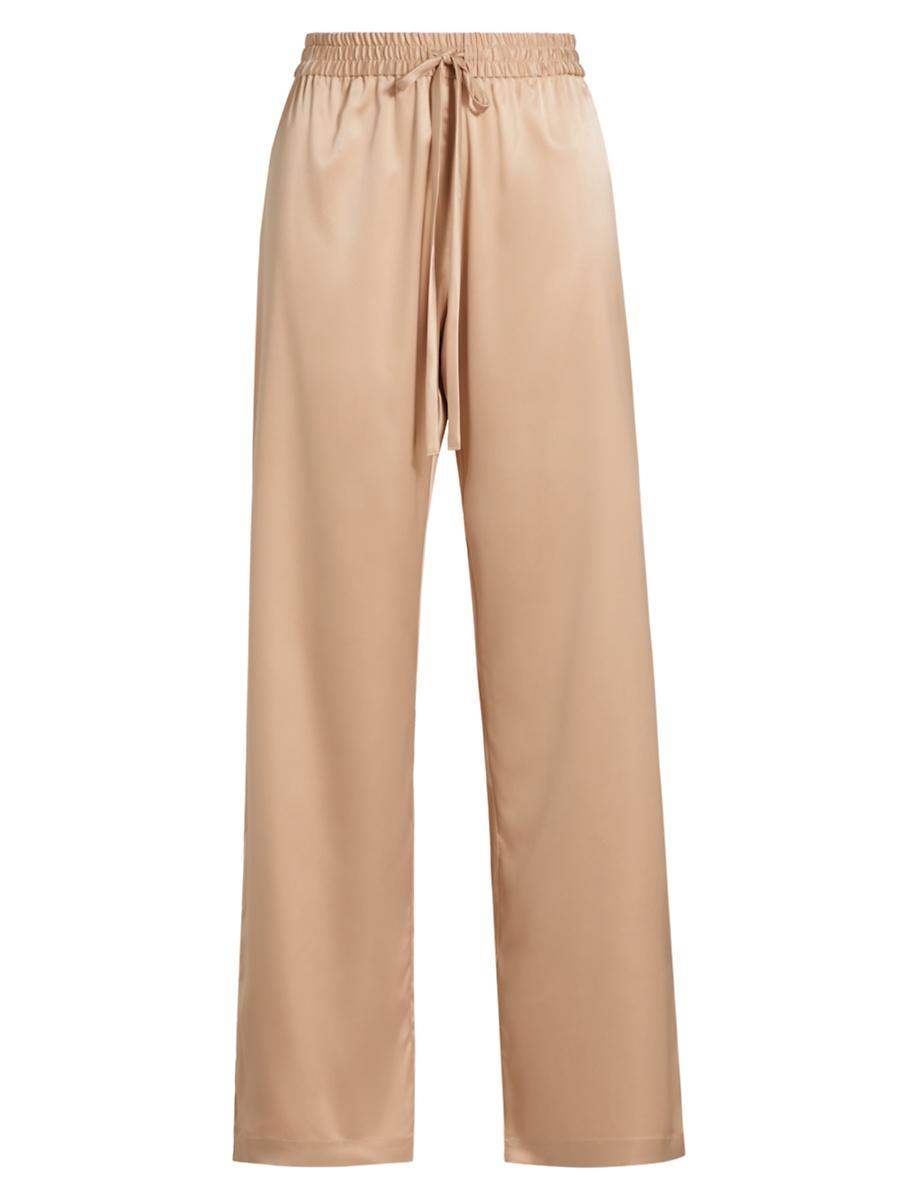 Womens Glamour Straight-Leg Satin Pants Product Image