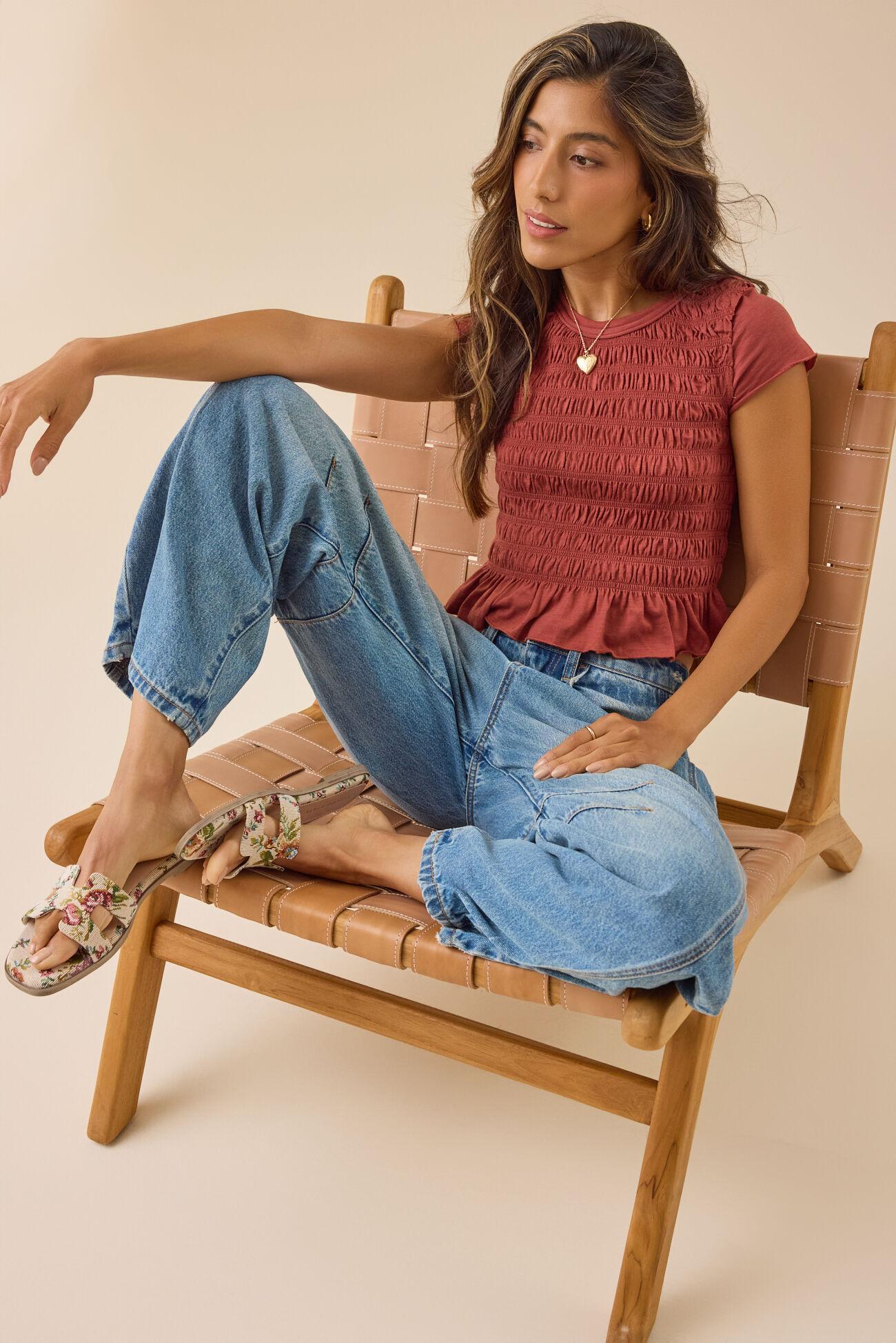 Annaleigh Smocked Fitted Tee Product Image