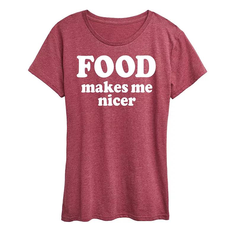 Women's Food Makes Me Nicer Graphic Tee,  Product Image