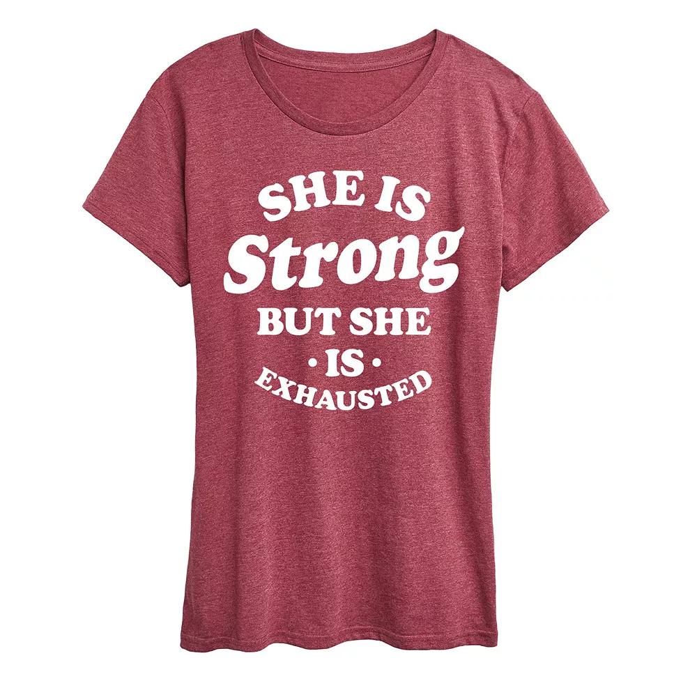 Women's She Is Strong She Is Exhausted Graphic Tee, Girl's,  Product Image