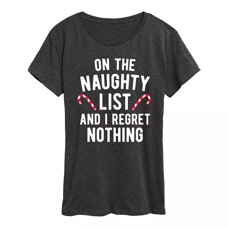 Women's On The Naughty List Graphic Tee, Girl's,  Product Image