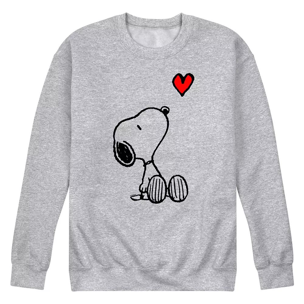 Men's Peanuts Snoopy Red Heart Graphic Sweatshirt,  Product Image