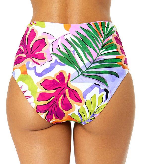 Anne Cole Mod Tropical Convertible Shirred High Waist Swim Bottom Product Image