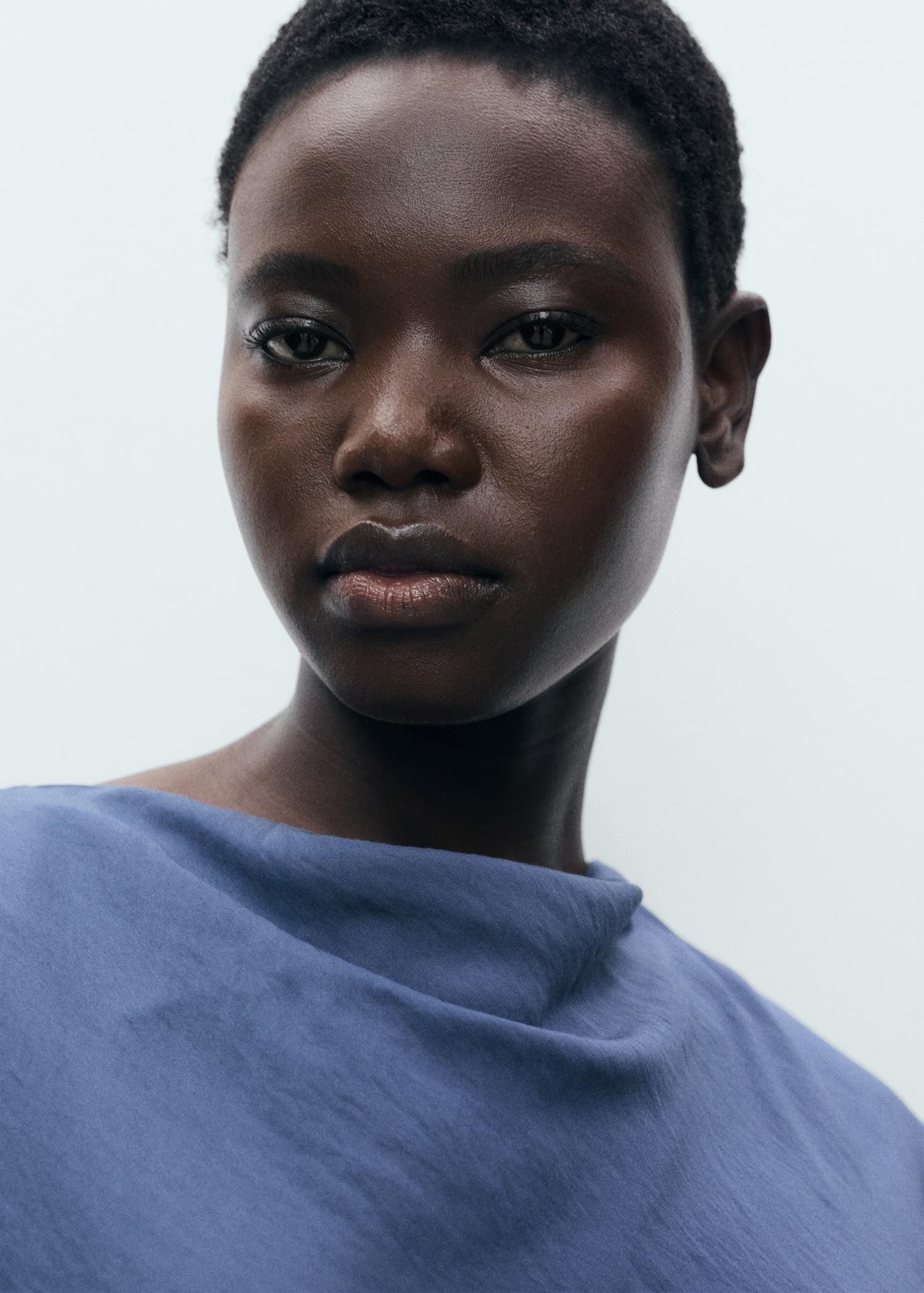 Draped straight dress - Women | MANGO USA Product Image