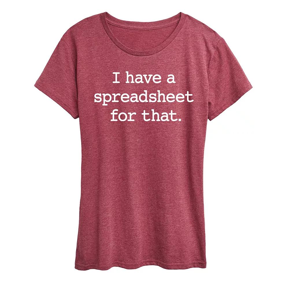 Women's I Have A Spreadsheet For That Graphic Tee,  Product Image