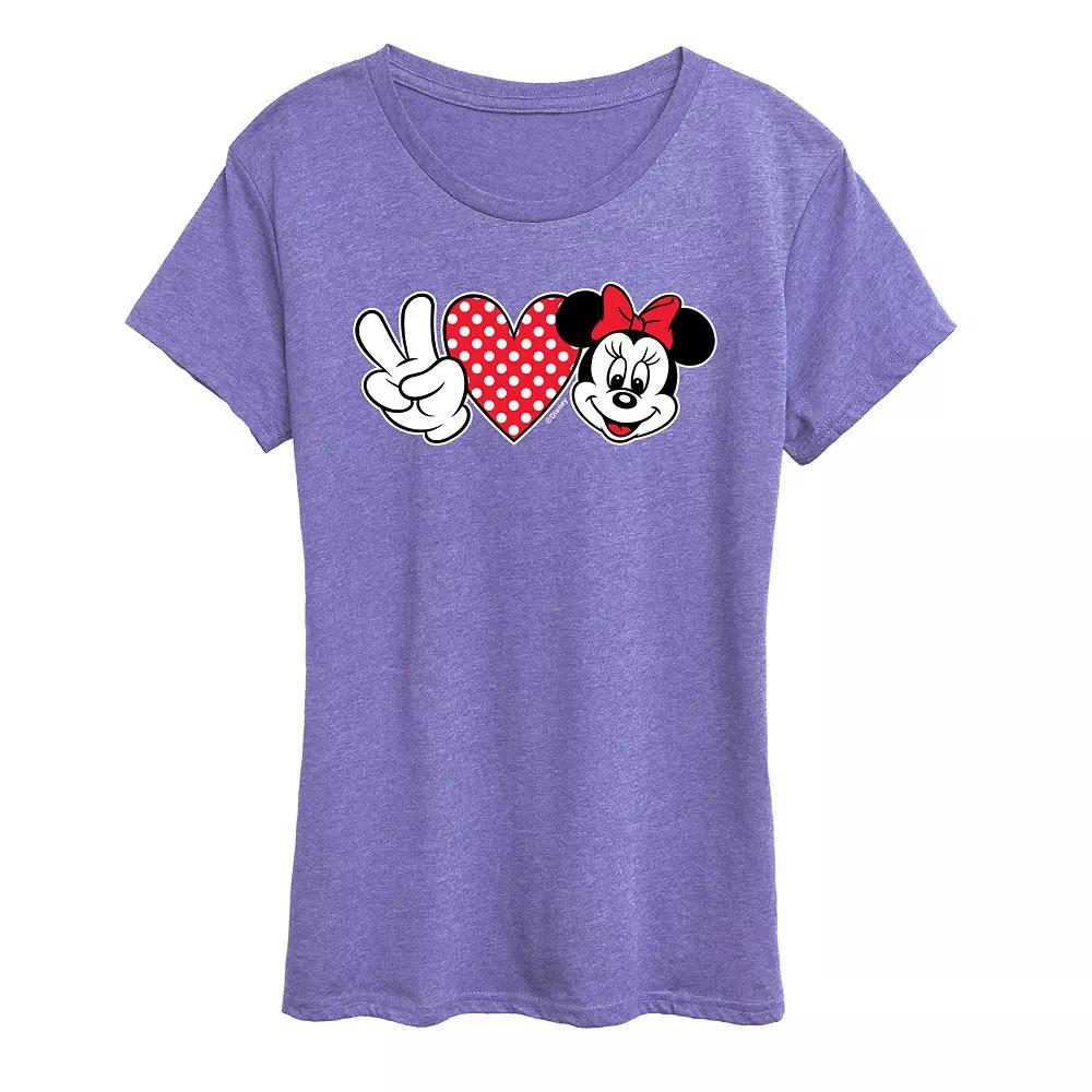 Disney's Minnie Mouse Women's Peace Love Graphic Tee,  Product Image