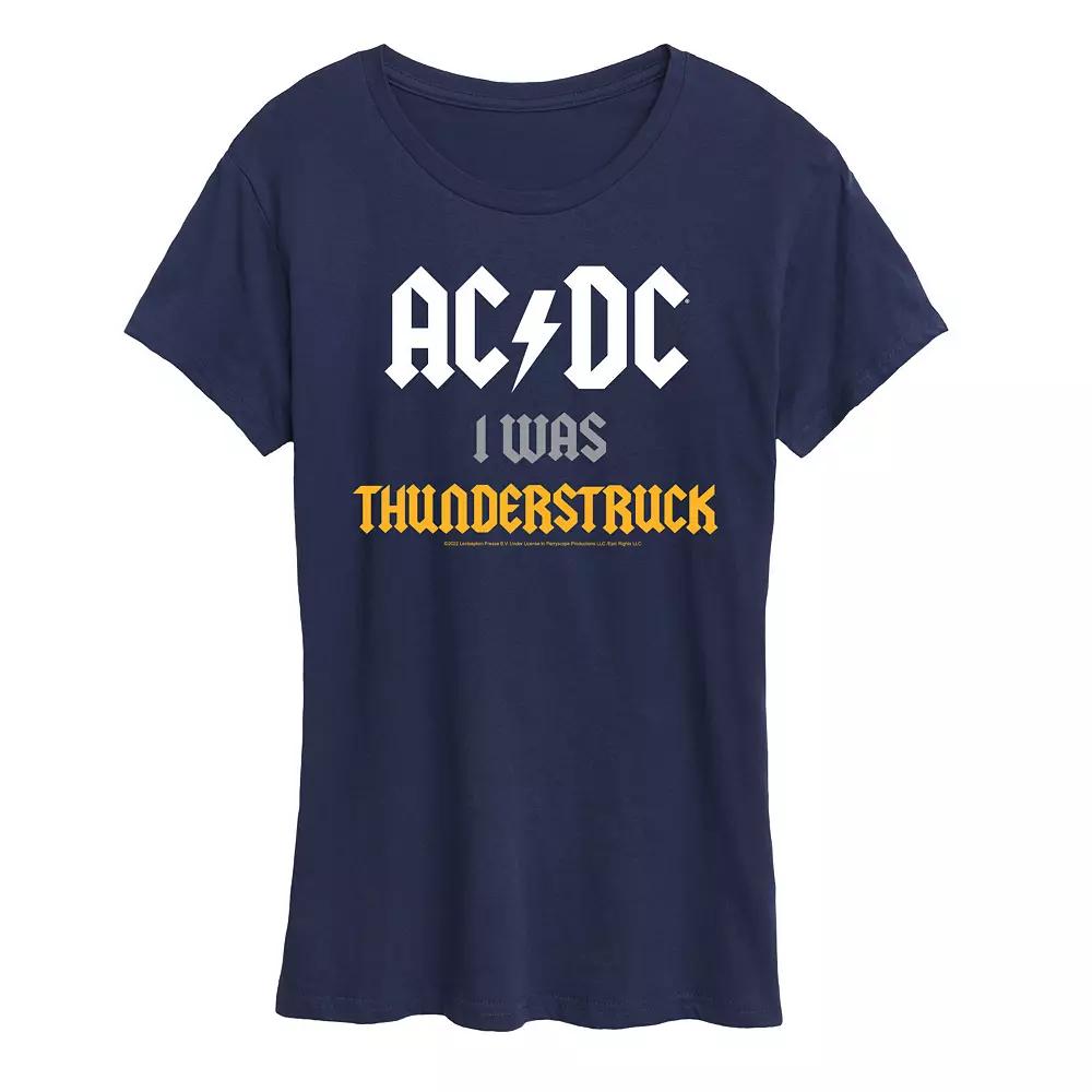 Women's ACDC I Was Thunderstruck Graphic Tee, Girl's,  Product Image