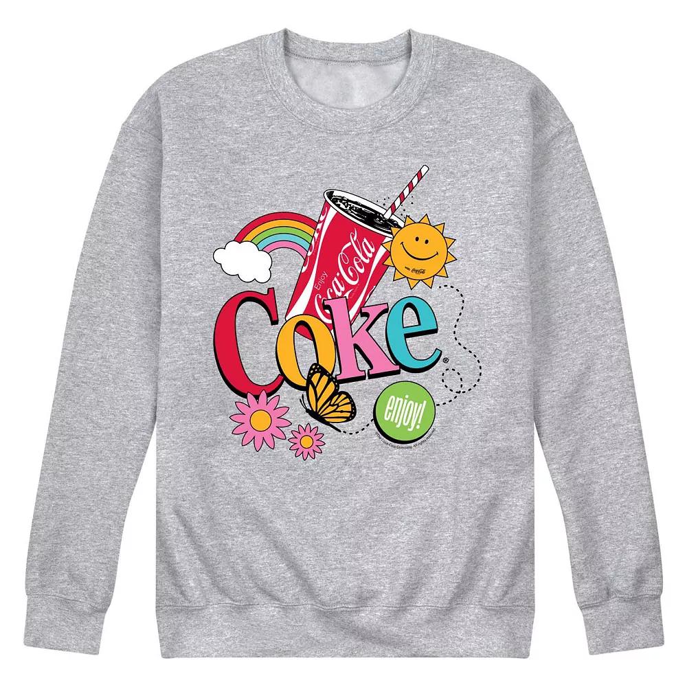 Men's Coke Colorful Collage Fleece Sweatshirt,  Product Image