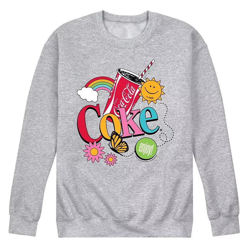 Men's Coke Colorful Collage Fleece Sweatshirt,  Product Image