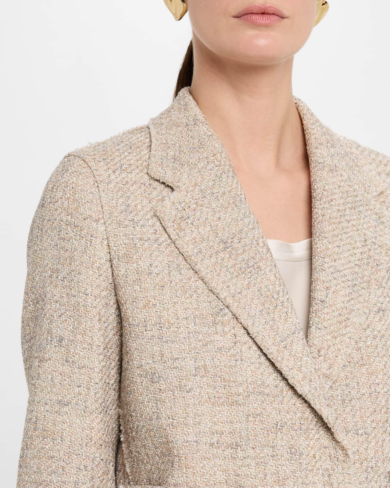 Cropped Woven Boyfriend Blazer Product Image