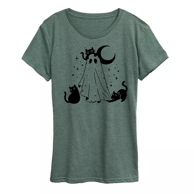 Women's Ghost and Cats Graphic Tee,  Product Image