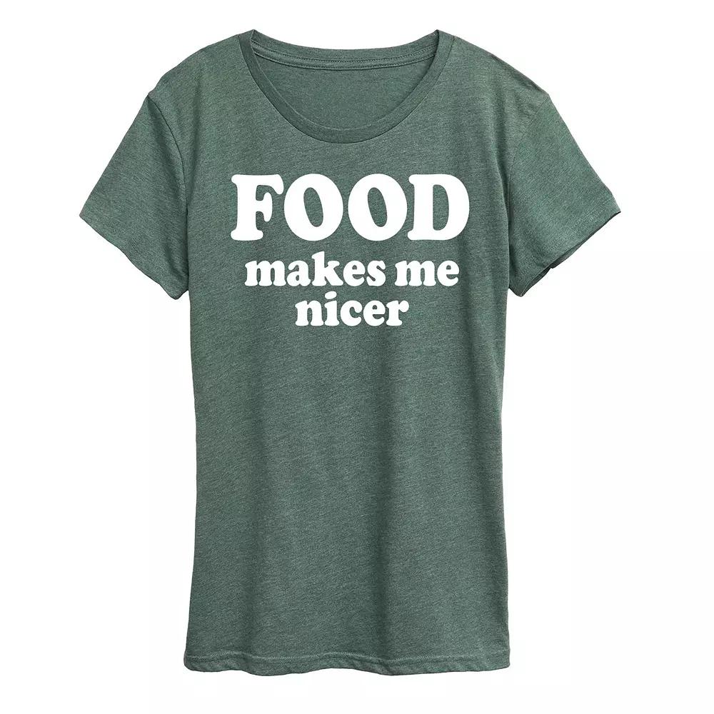 Women's Food Makes Me Nicer Graphic Tee,  Product Image