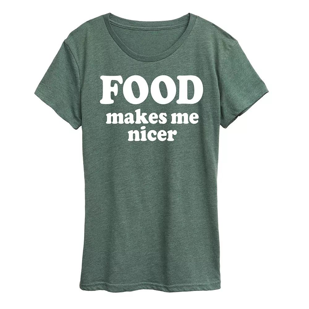 Women's Food Makes Me Nicer Graphic Tee,  Product Image