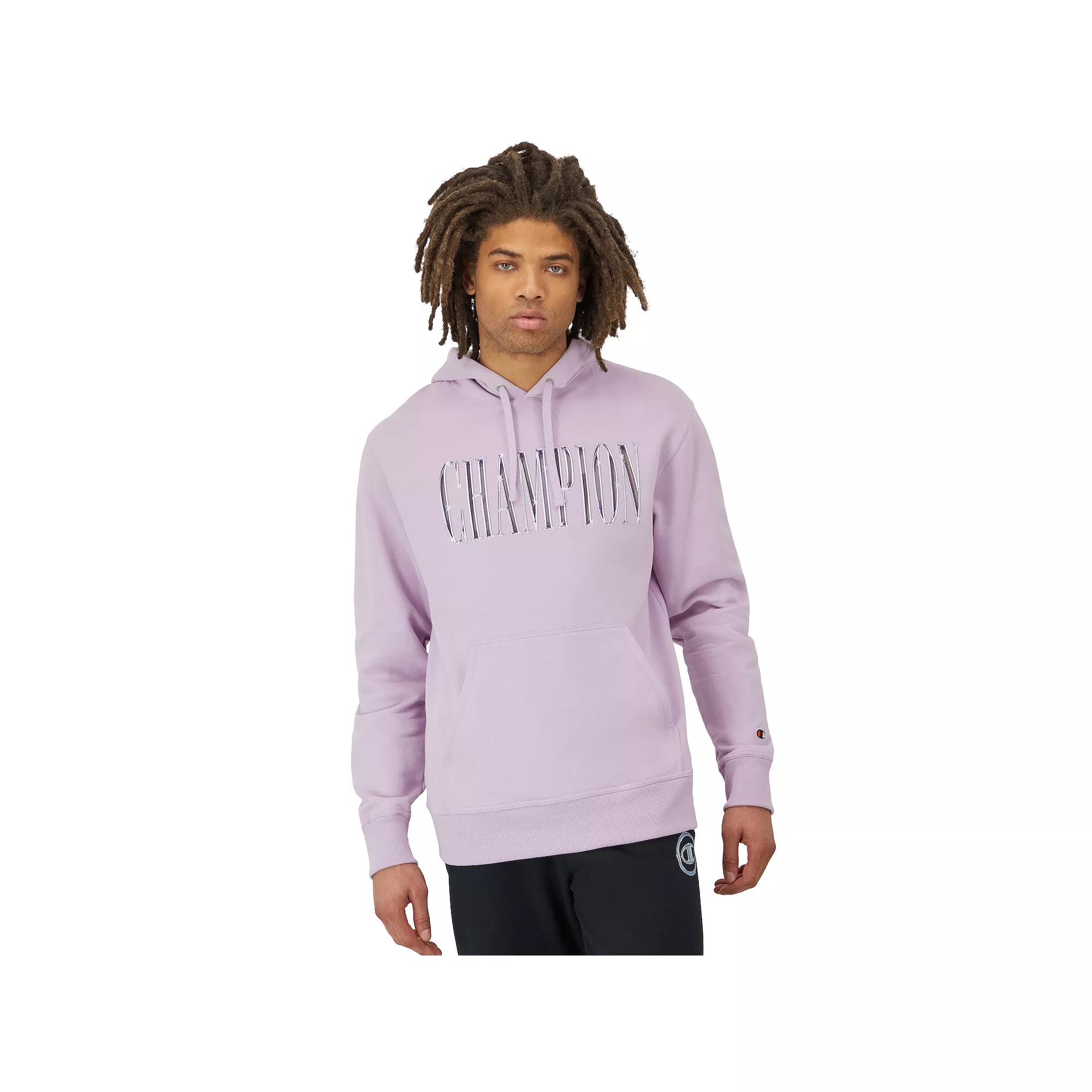 Men's Champion® Powerblend Graphic Hoodie, Size: Medium, Purple Product Image