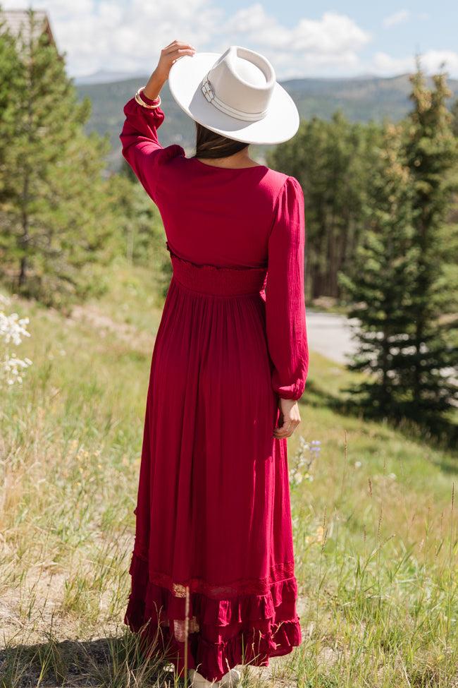 Lucky to Have You Wine Maxi Dress SALE Product Image