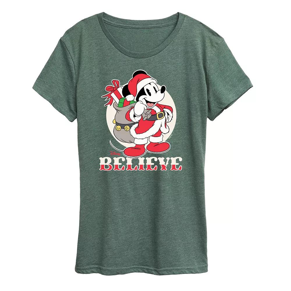 Disney's Mickey Mouse Women's Believe Holiday Graphic Tee, Girl's,  Product Image