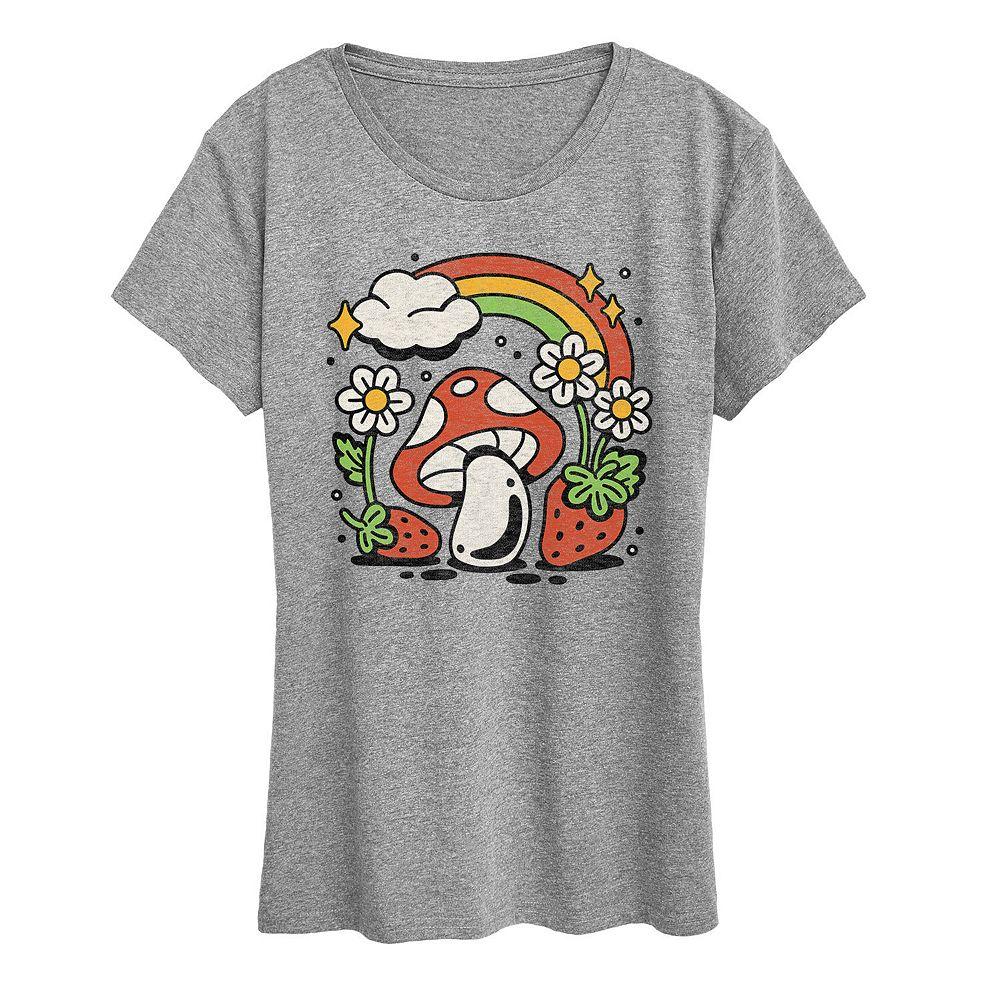 Women's Mushroom with Strawberries Graphic Tee, Girl's,  Product Image