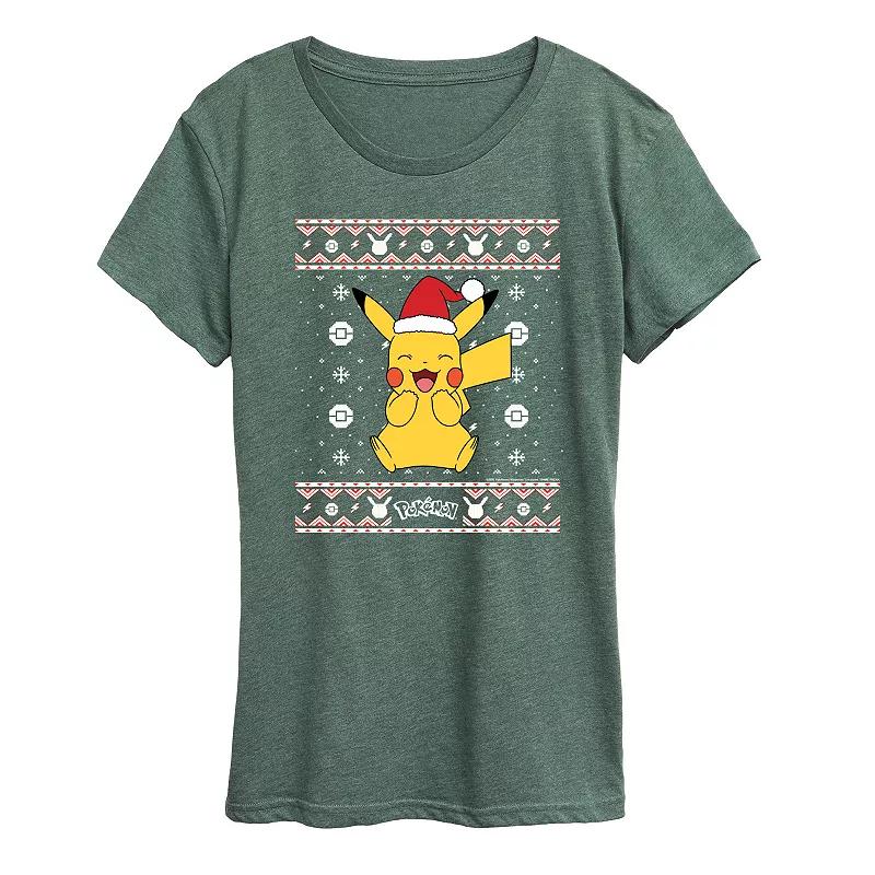 Women's Pokemon Pikachu Sweater Pattern Tee,  Product Image