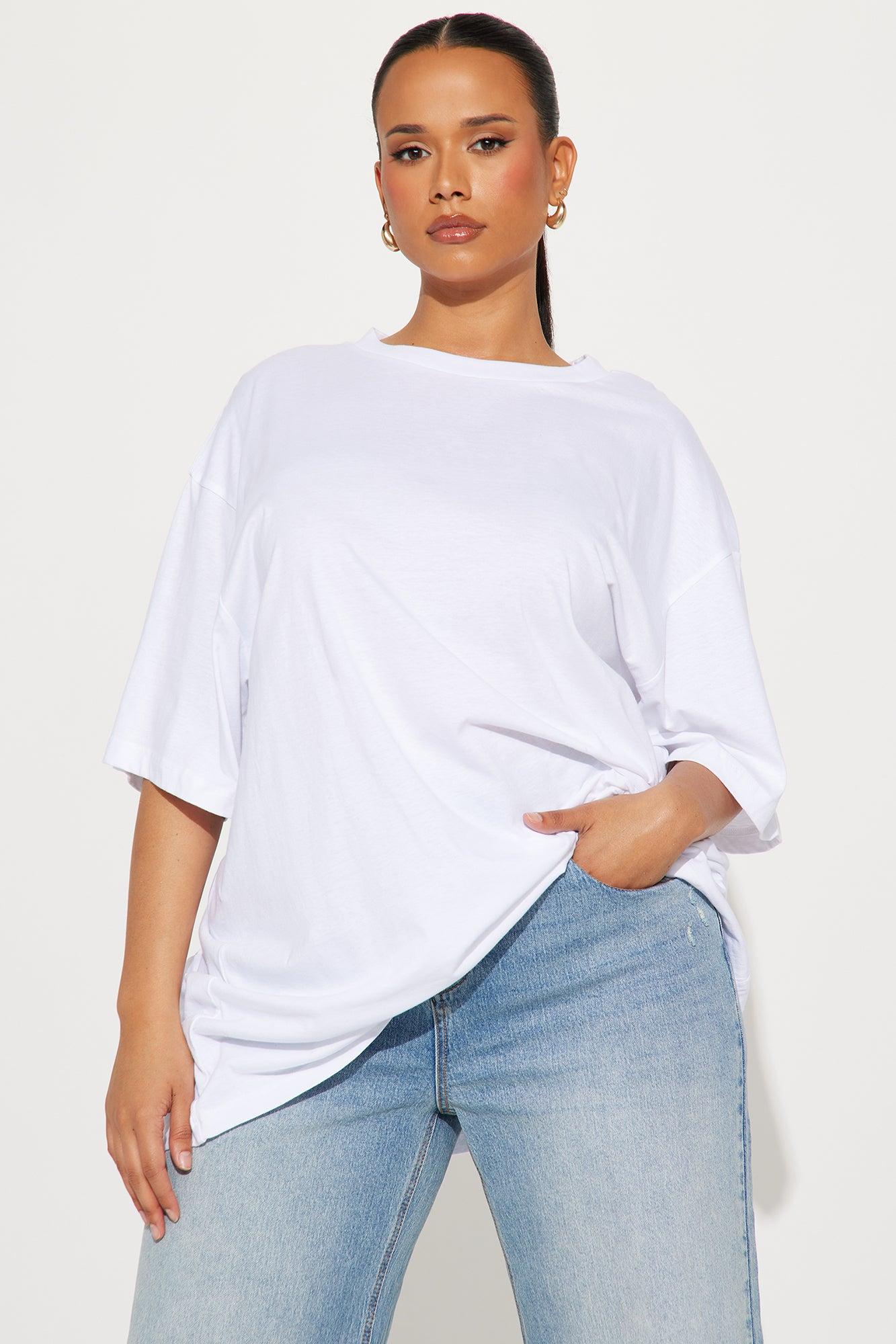 The Oversized Boyfriend Tee - White Product Image
