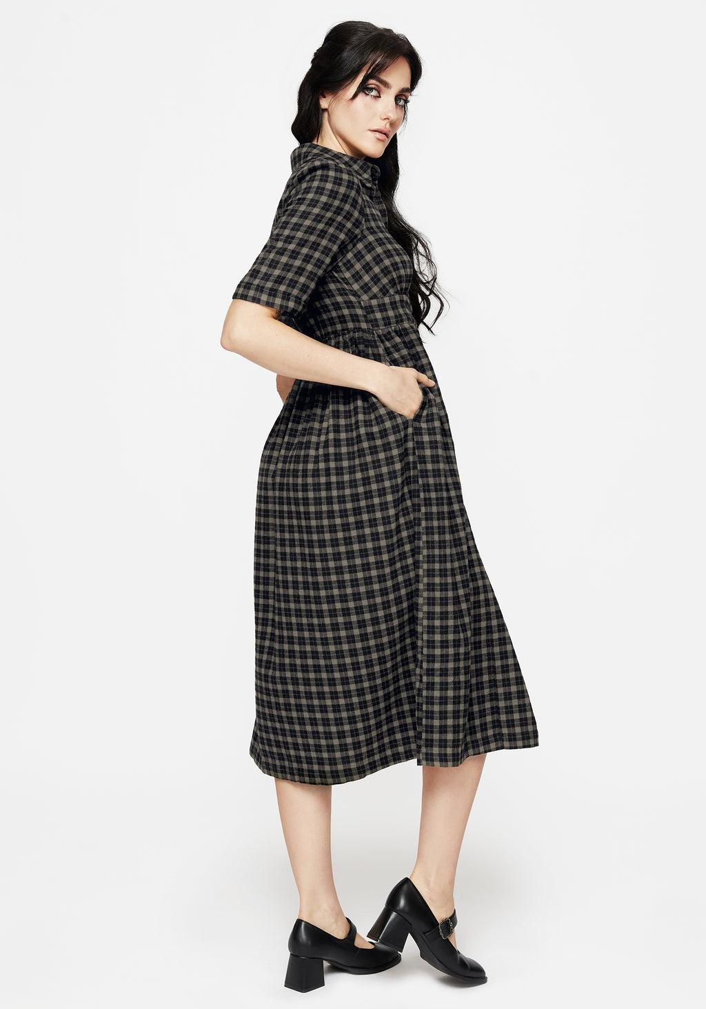 Terra Midi Smock Shirt Dress - Olive Product Image