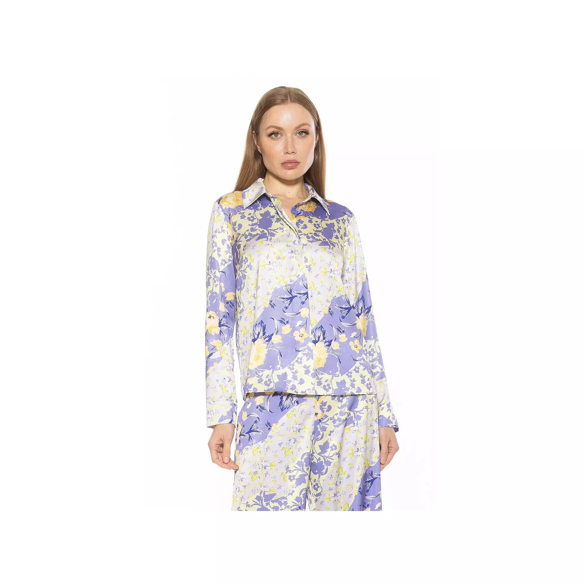 Women's ALEXIA ADMOR Ginger Silky Collared Blouse,  Product Image