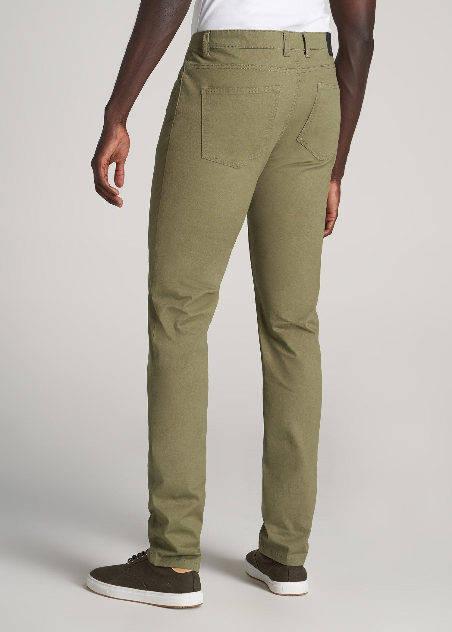 Dylan Slim Fit Five-Pocket Pants For Tall Men in Fatigue Green Male Product Image