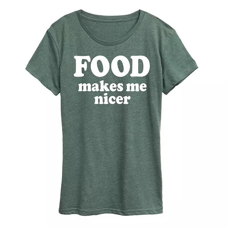 Women's Food Makes Me Nicer Graphic Tee,  Product Image