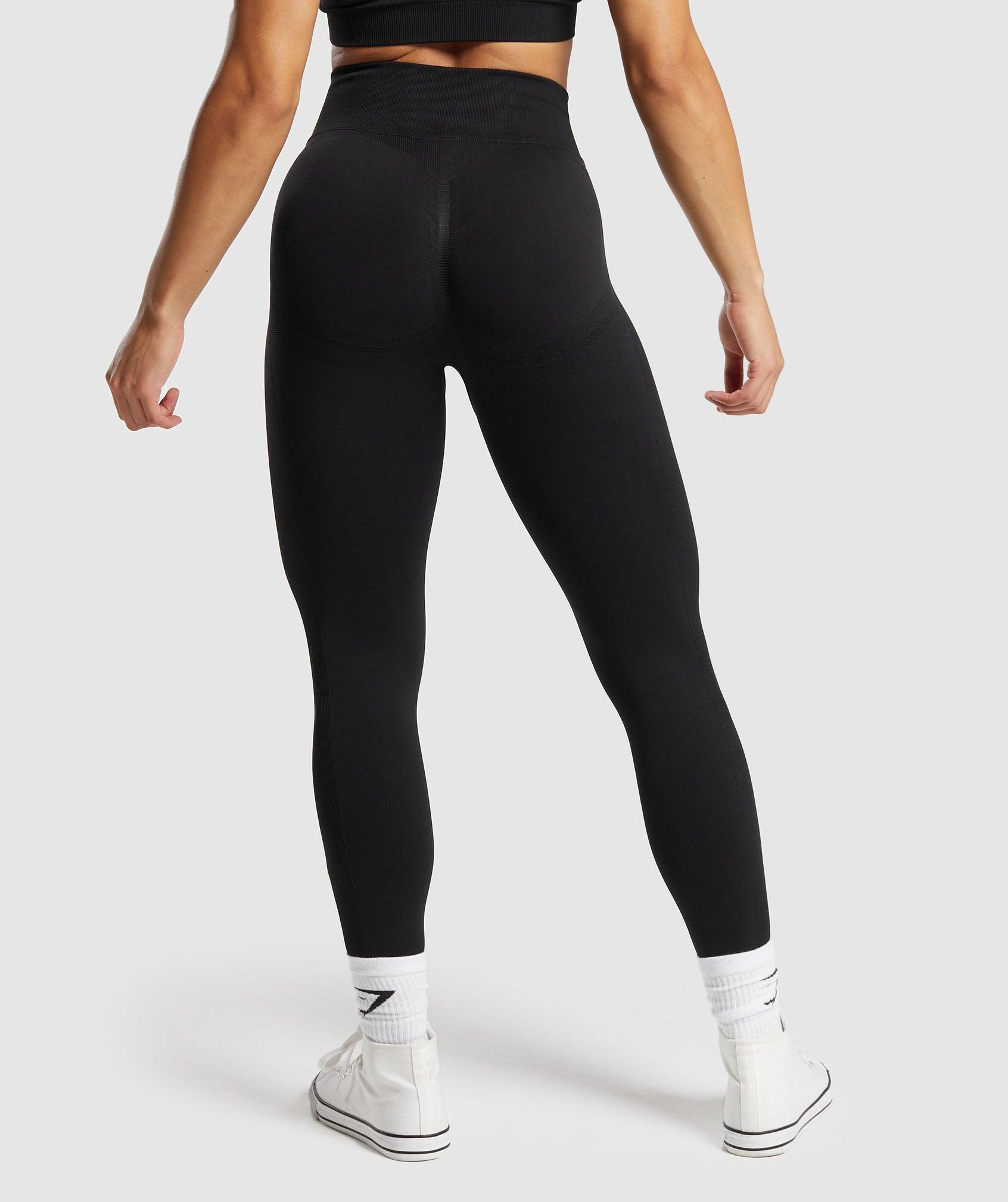 Gymshark Lift Seamless Leggings - Black/Black Marl Female Product Image
