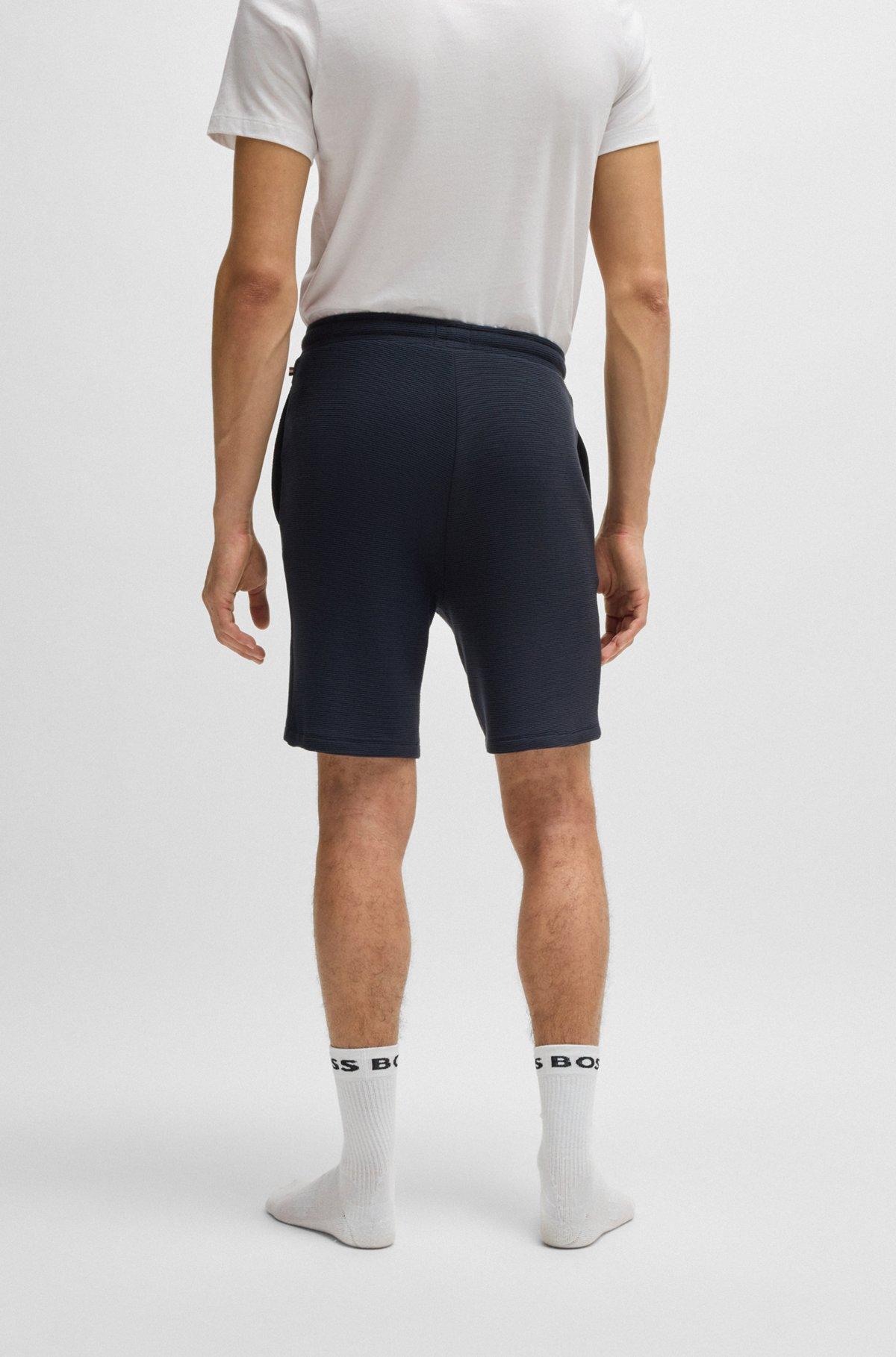 Ottoman-jersey pajama shorts with embroidered logo Product Image