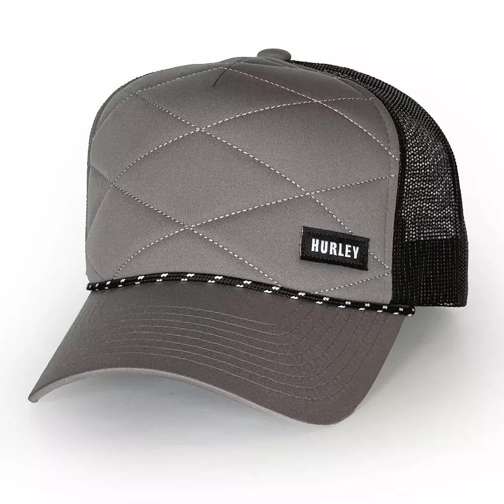 Men's Hurley Burnside Quilted Trucker Cap, Grey Product Image