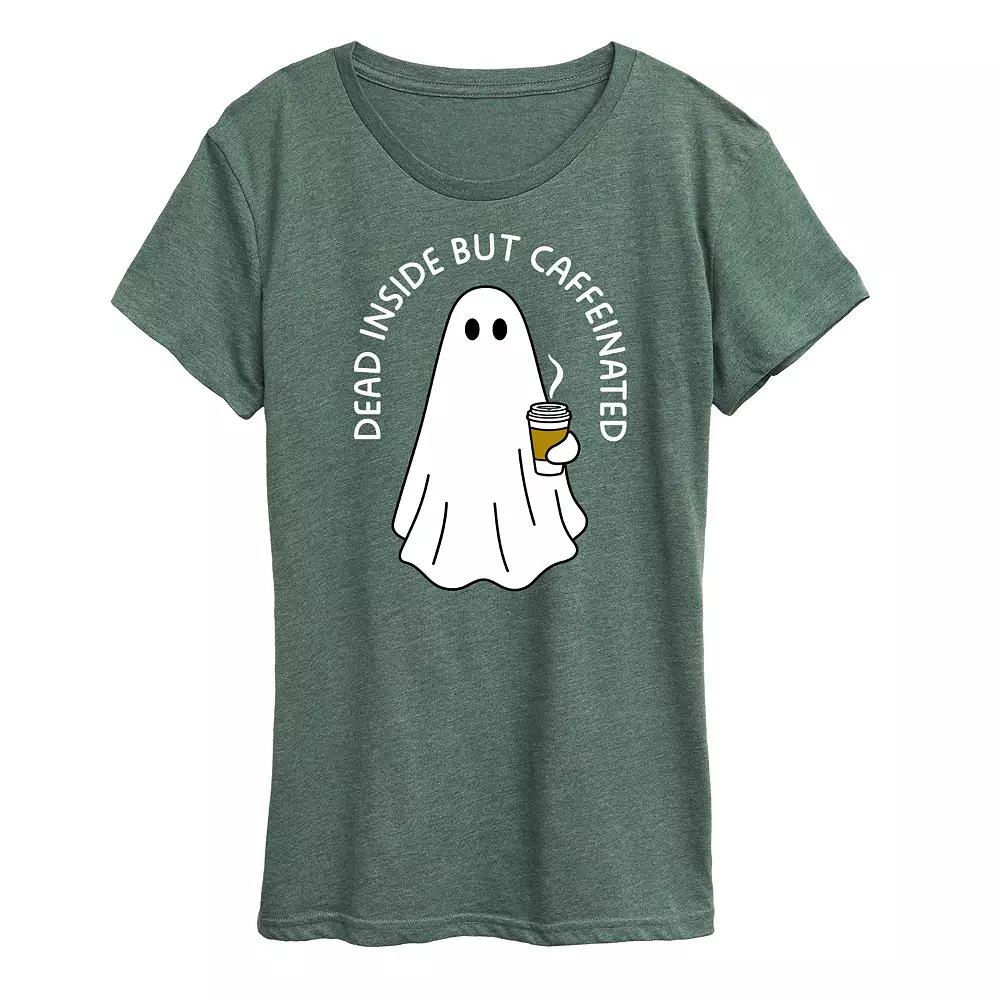 Women's Dead Inside Caffeinated Ghost Graphic Tee,  Product Image