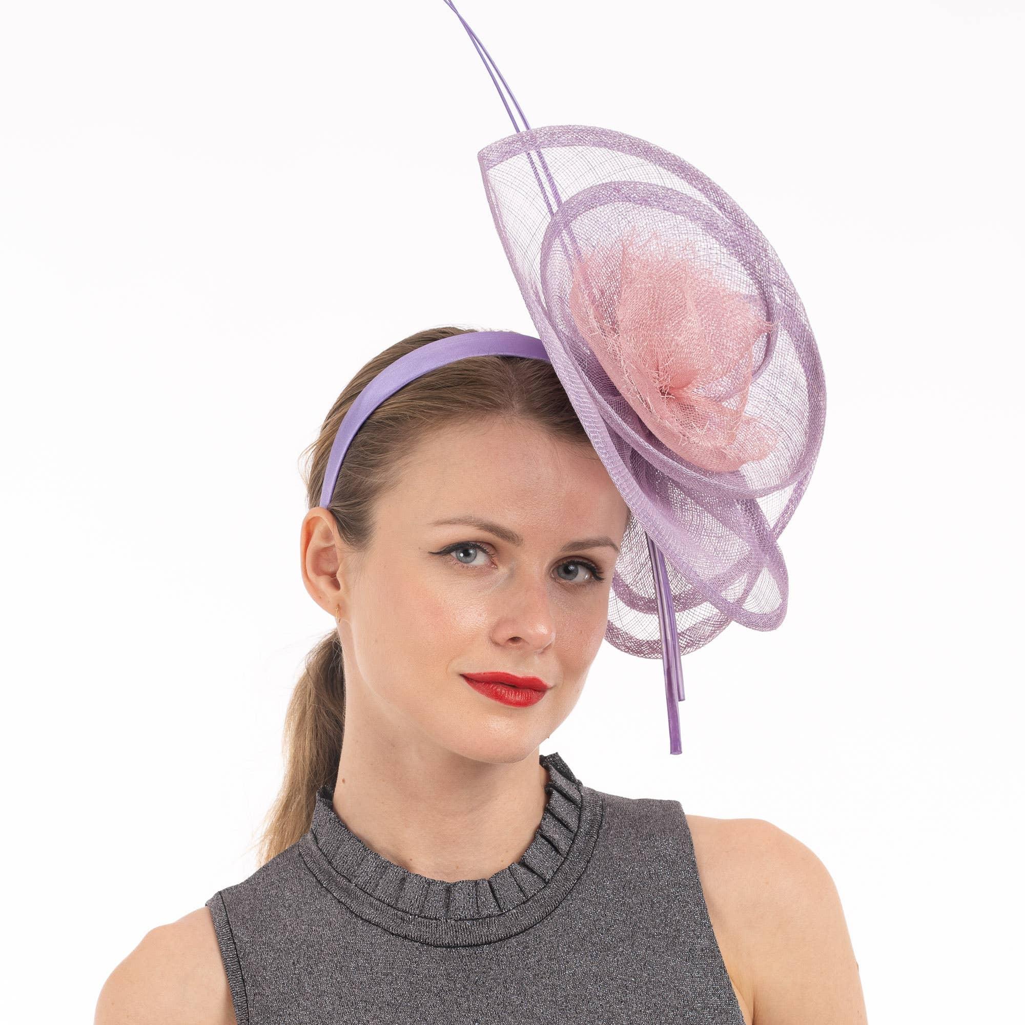 2Tone Sinamay Fascinator With 2 Quill Stick Feathers Product Image