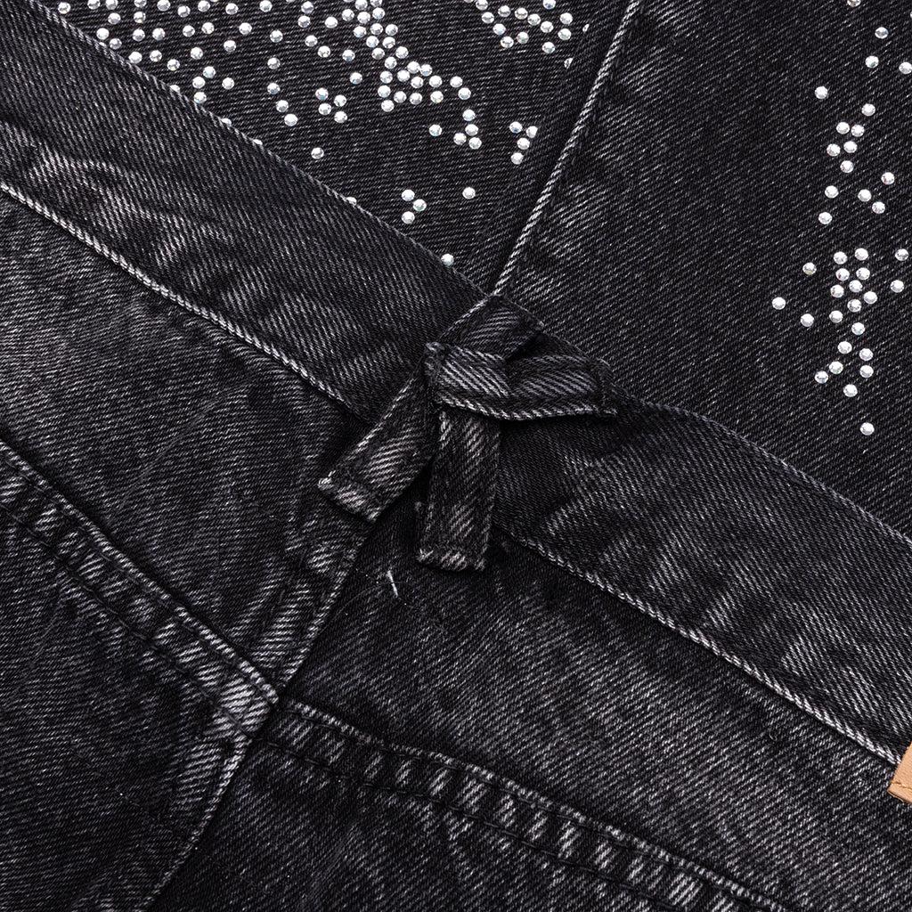 Rhinestone Face Jeans - Black Male Product Image