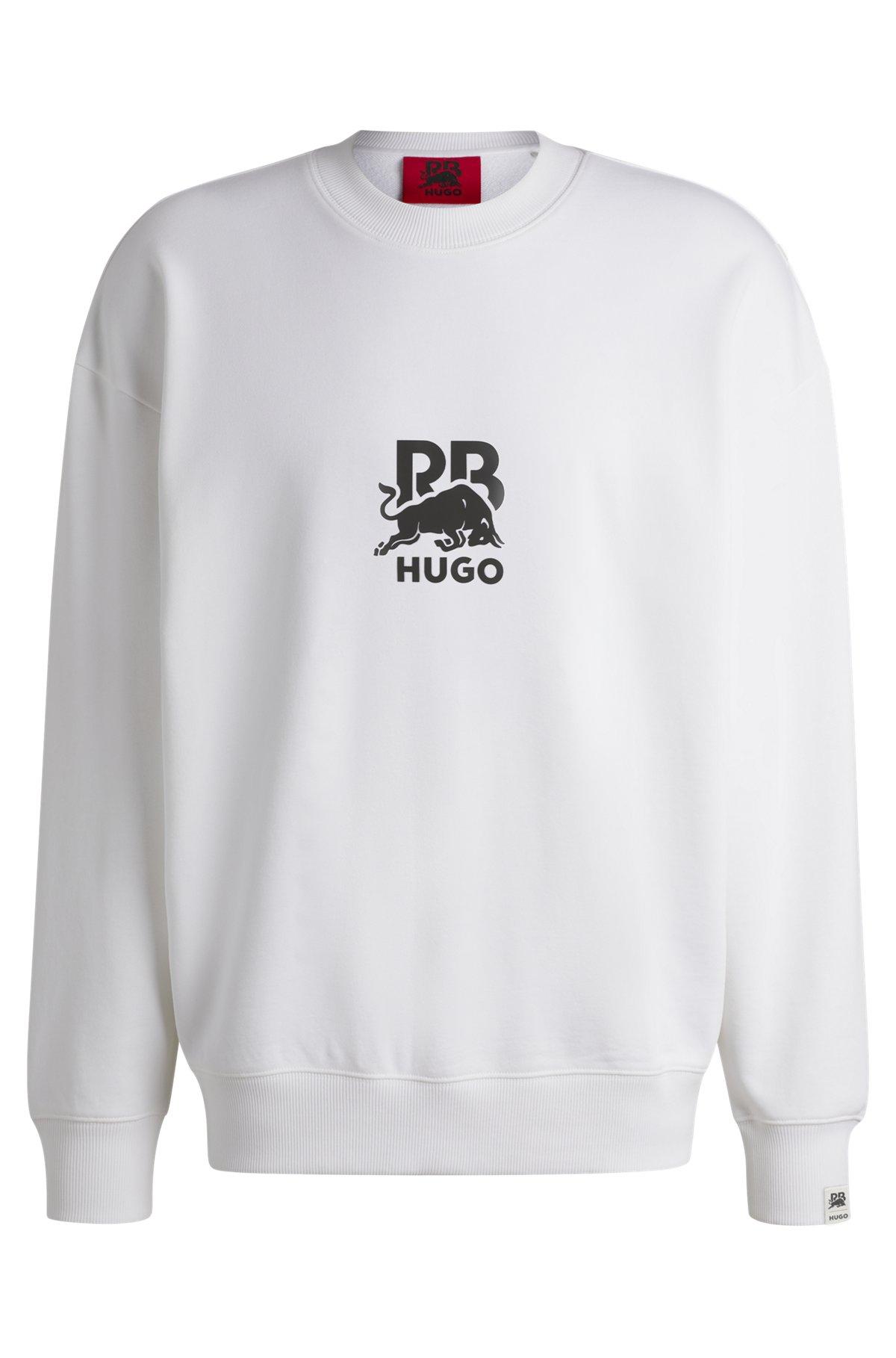 HUGO x RB cotton-terry sweatshirt with carbon stealth logo Product Image