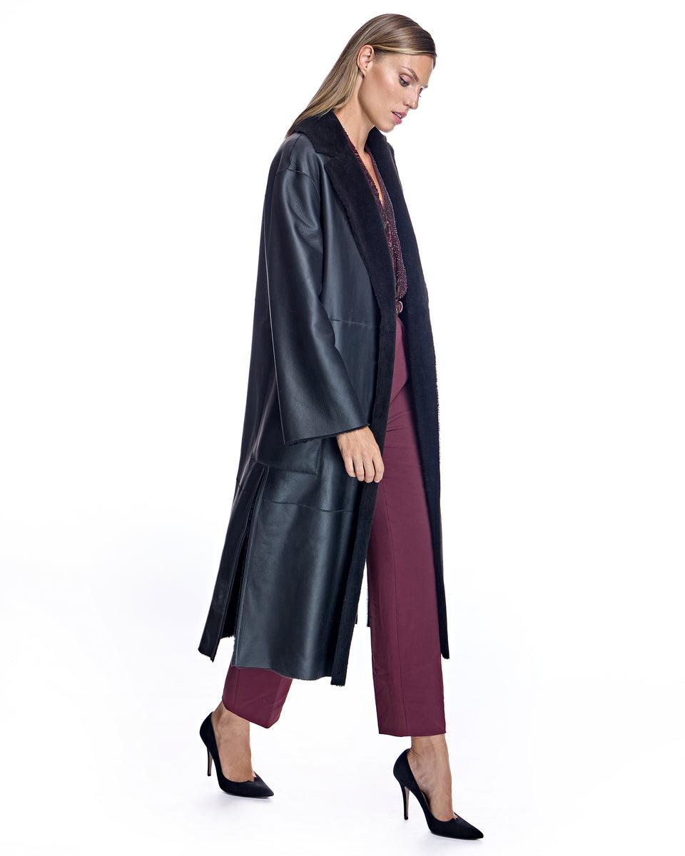 Belted Shearling Lamb Coat Product Image