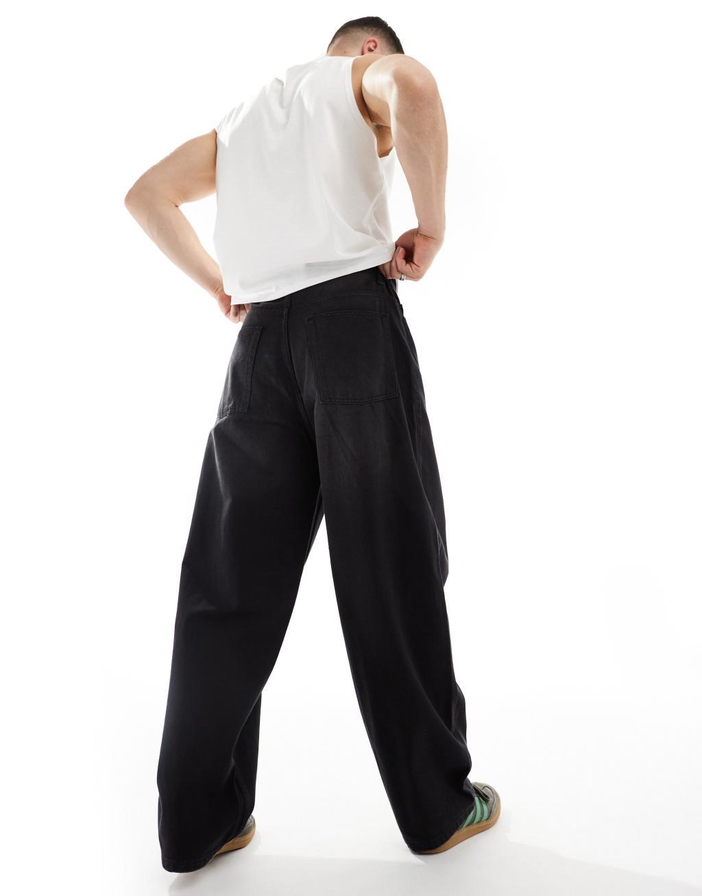 COLLUSION X001 antifit jeans in washed black Product Image