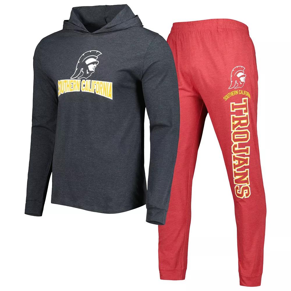 Men's Concepts Sport Cardinal/Charcoal USC Trojans Meter Pullover Hoodie & Pant Sleep Set,  Product Image