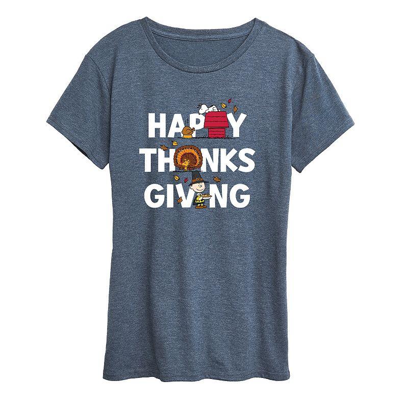 Women's Peanuts Thanksgiving Icons Graphic Tee, Girl's,  Product Image