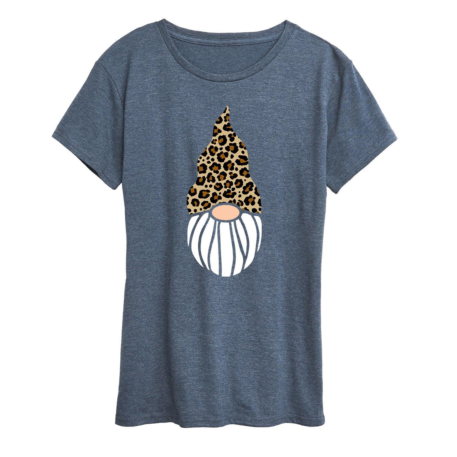Women's Leopard Print Gnome Graphic Tee,  Product Image