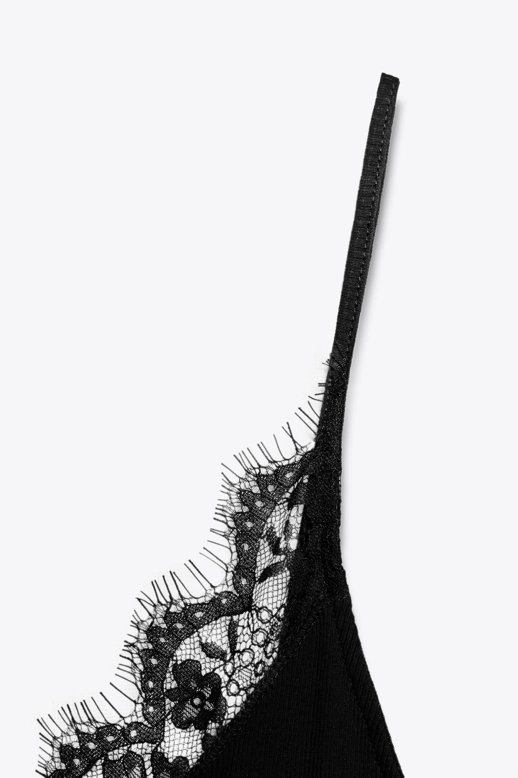 RIB TANK TOP WITH LACE Product Image