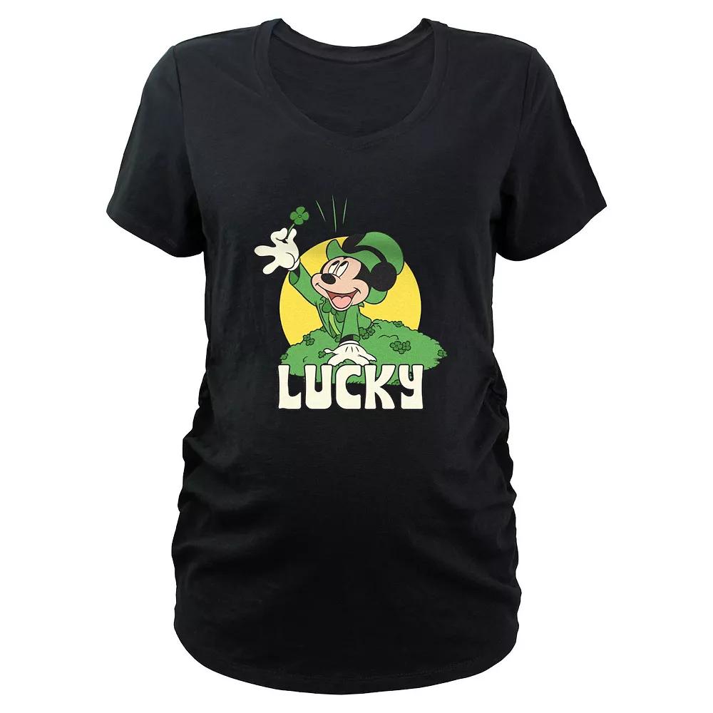 Disney's Mickey Mouse Lucky Shamrock Maternity Graphic Tee, Women's,  Product Image