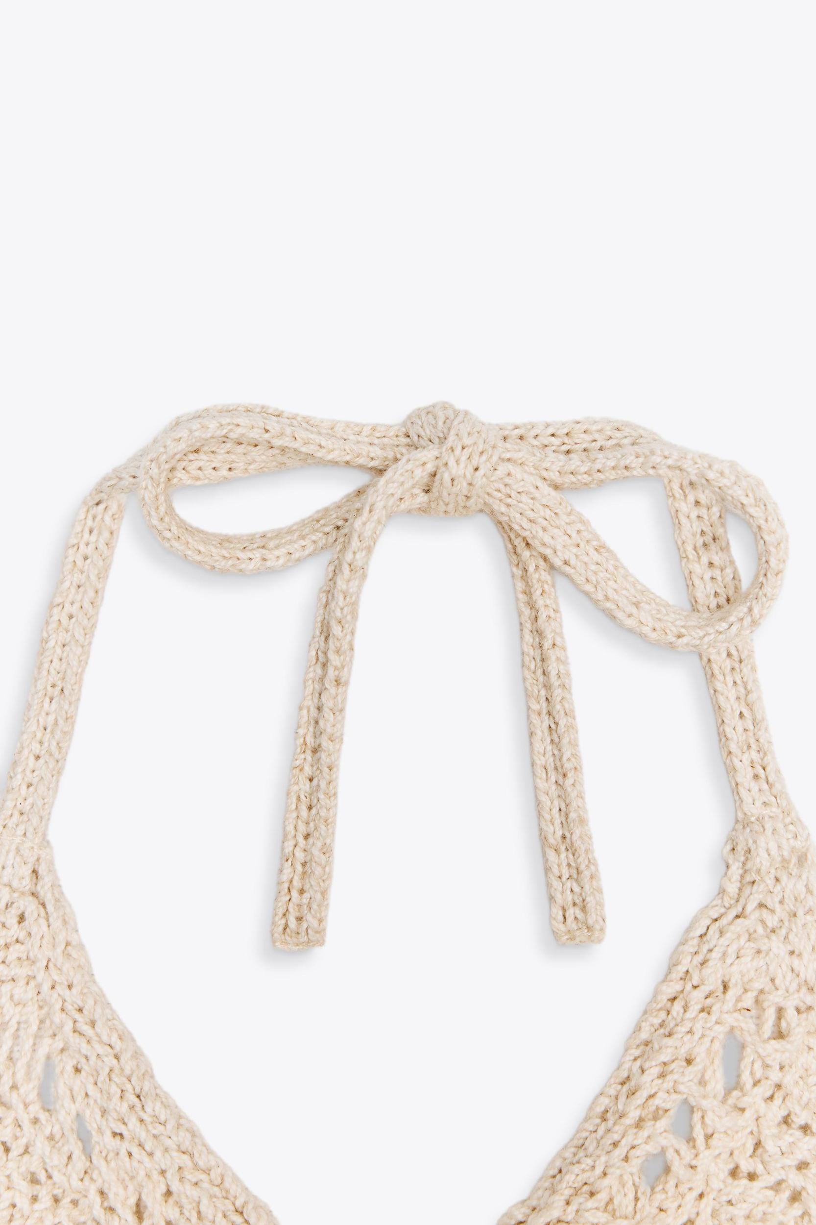 DISTRESSED KNIT HALTER TOP Product Image