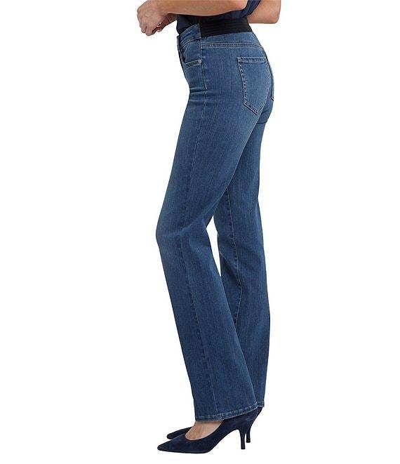 NYDJ Stretch Denim Marilyn High Rise Straight Leg Jeans Product Image