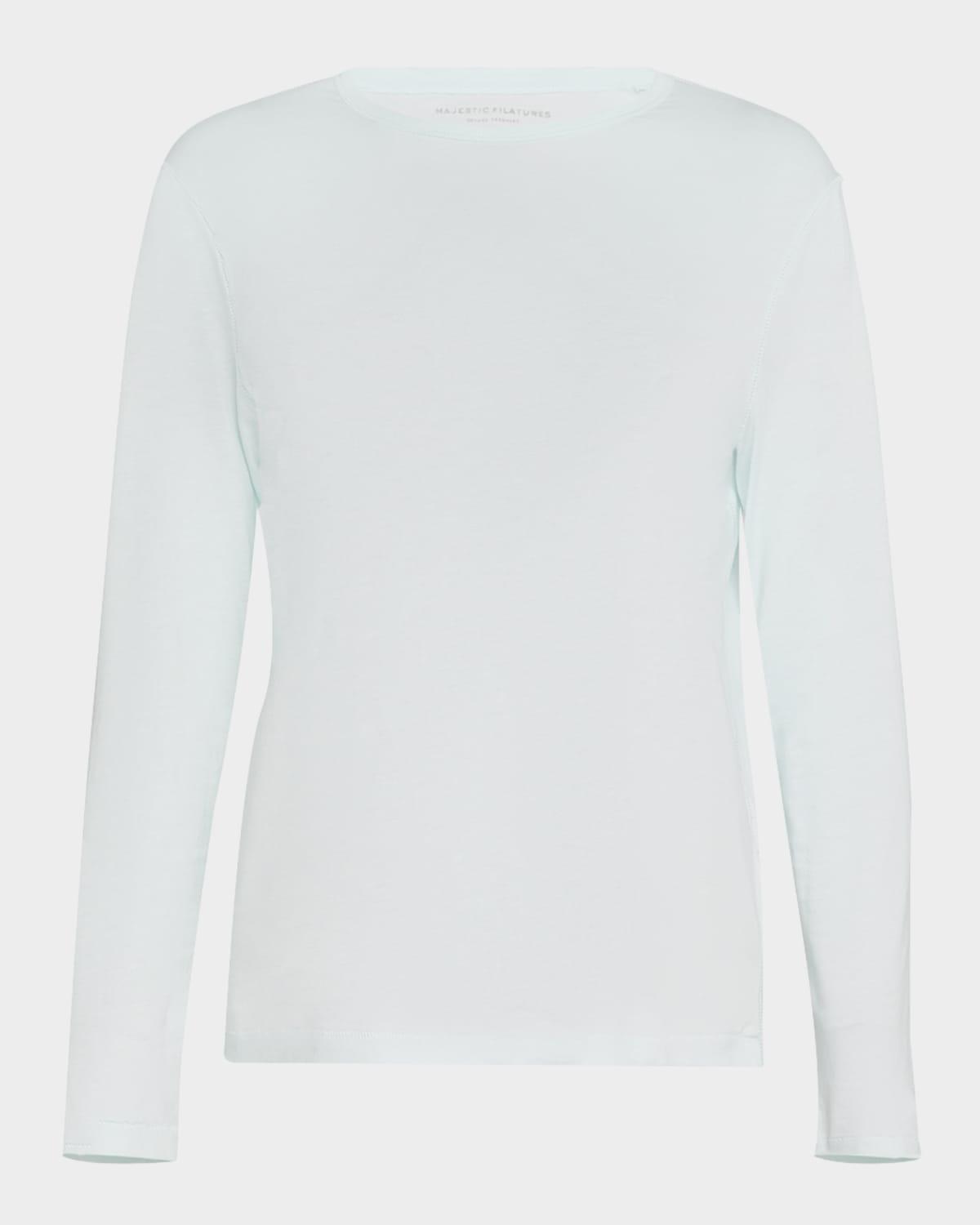 Womens Long-Sleeve Semi Relaxed Crewneck Top Product Image