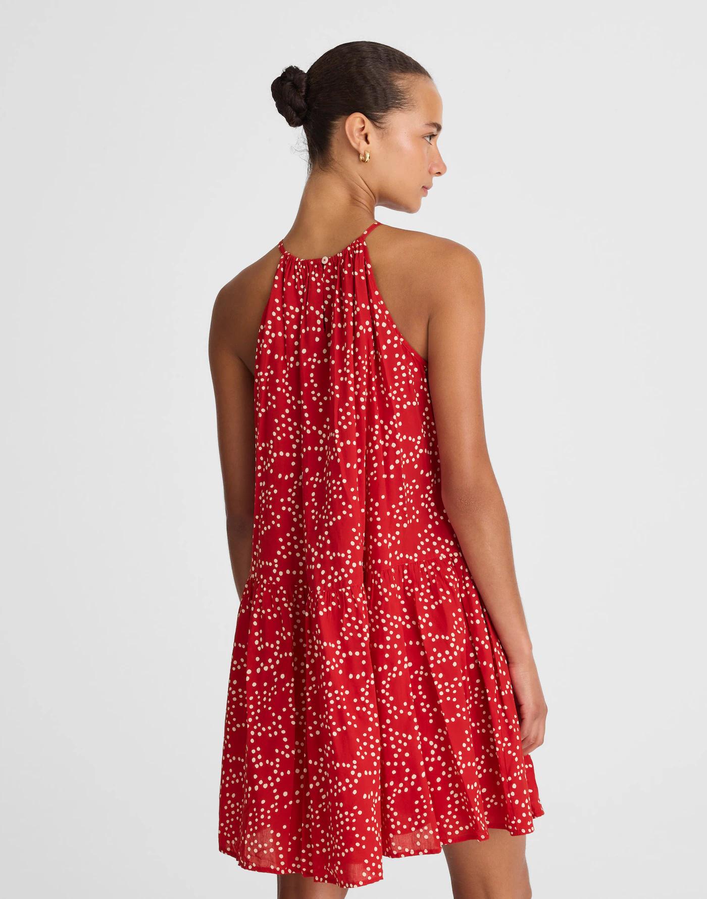 Drop-Waist Mini Dress in Dot Product Image