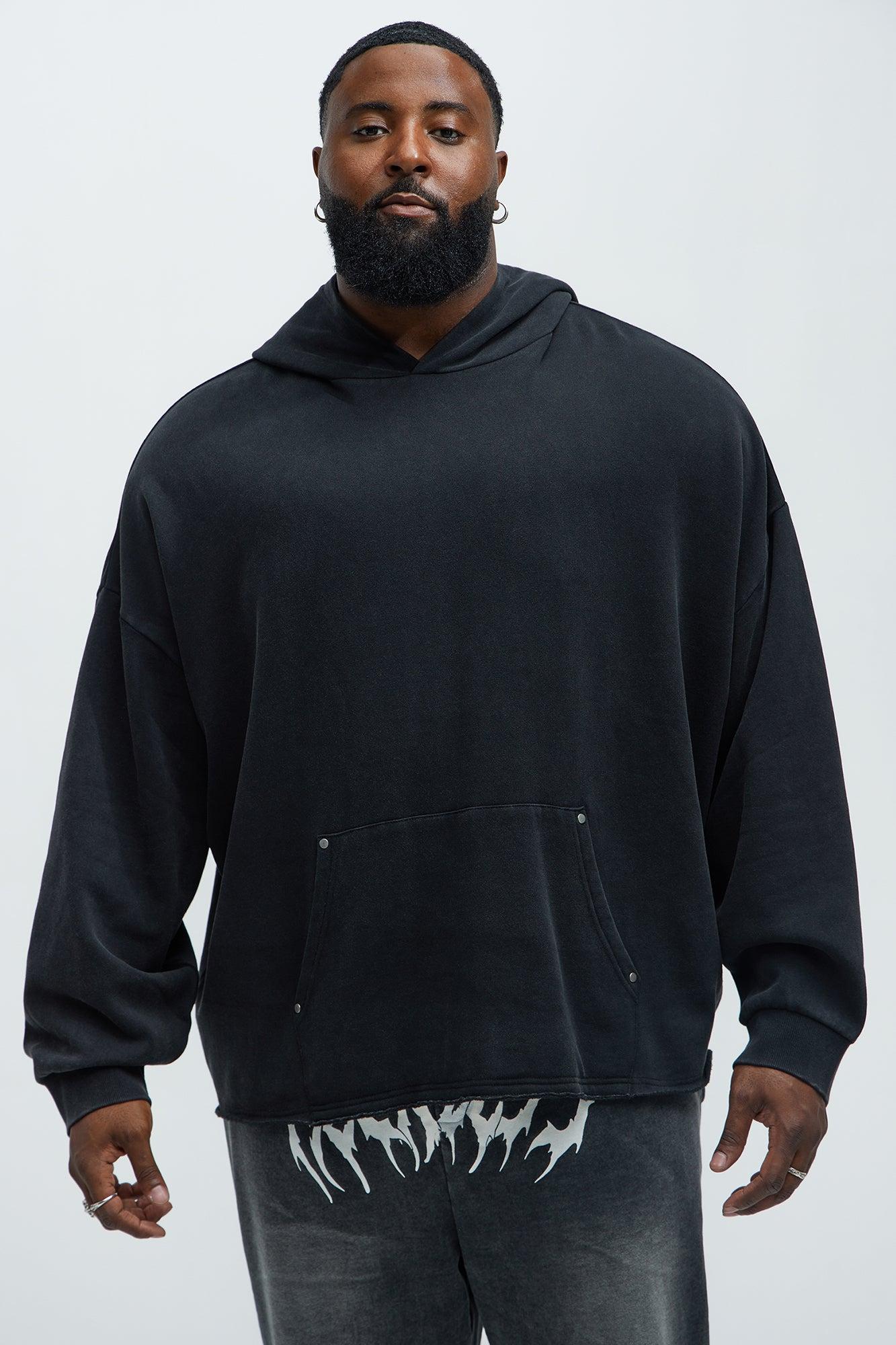 Ruffed Up Oversized Hoodie - Black Wash Product Image