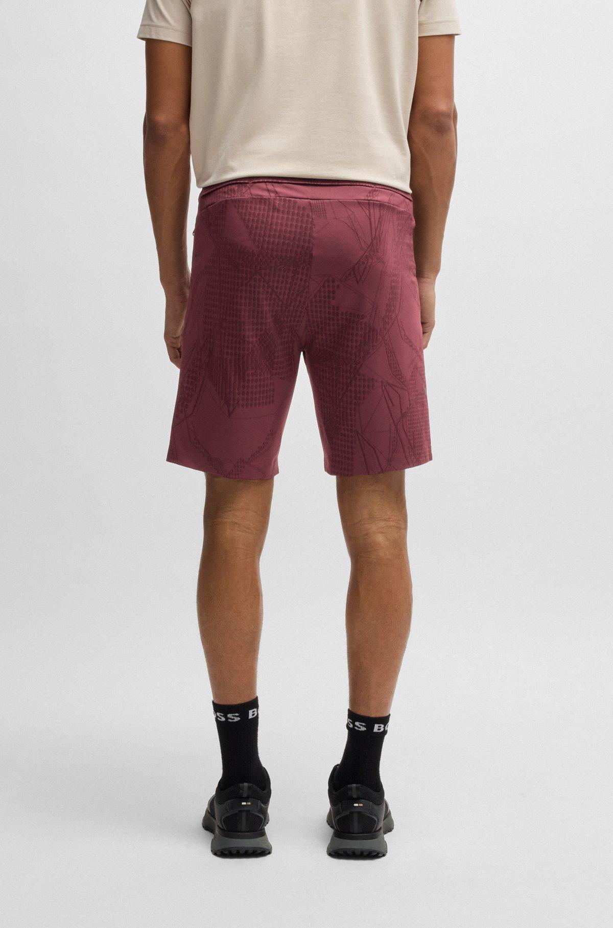 Active patterned shorts in four-way stretch fabric Product Image