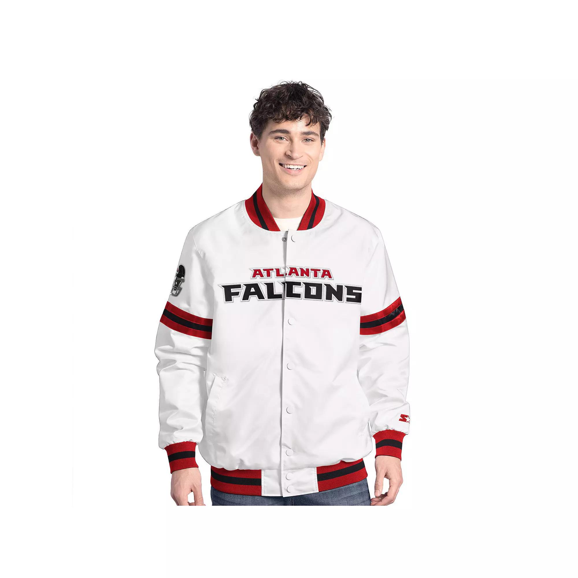 Men's Starter  White Atlanta Falcons Scout Full-Snap Varsity Jacket, Size: Medium Product Image
