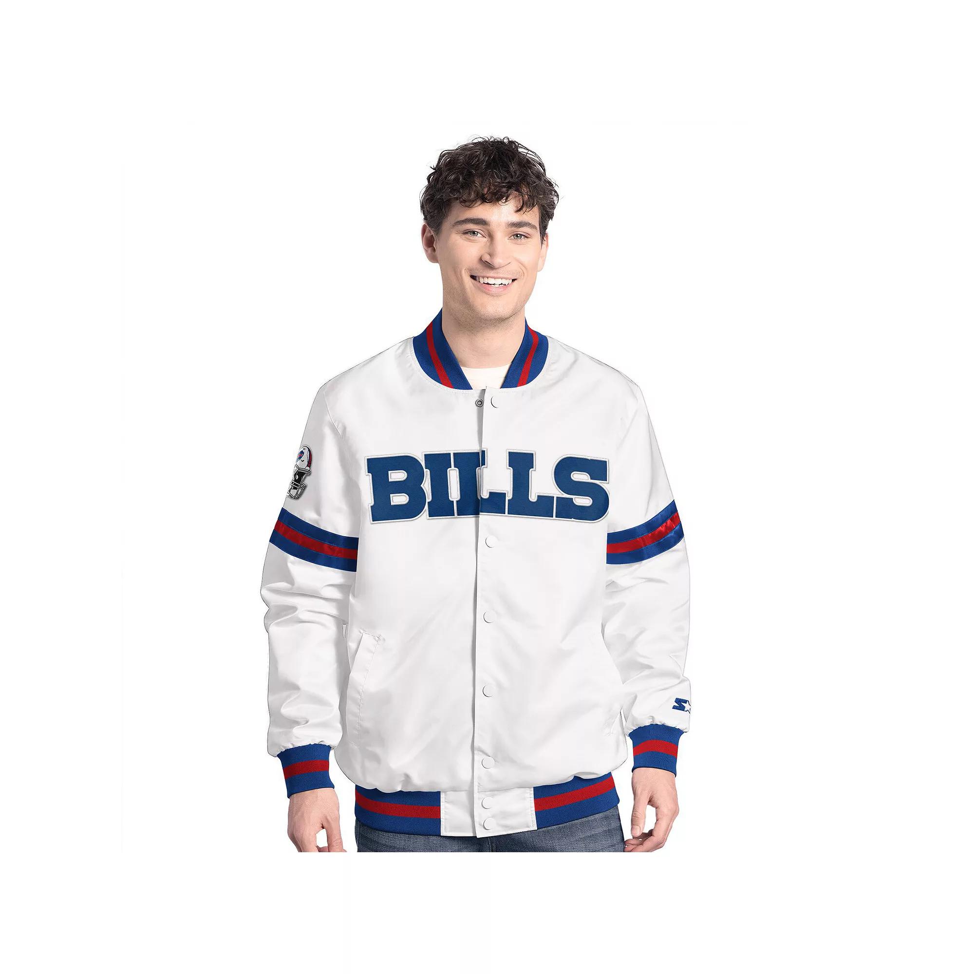 Men's Starter White Buffalo Bills Scout Full-Snap Varsity Jacket,  Product Image